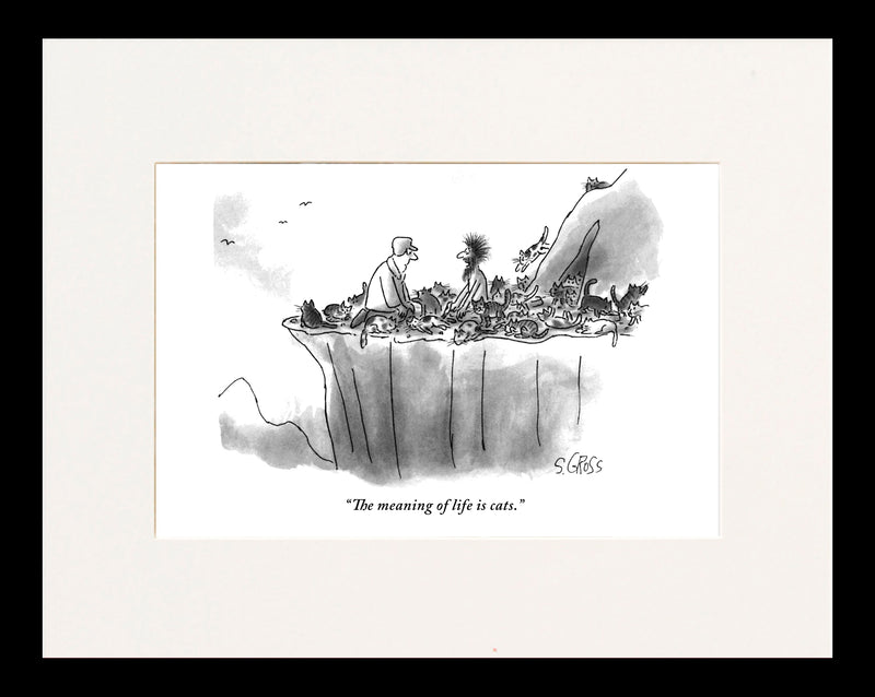 The Meaning of Life is Cats Cartoon Print