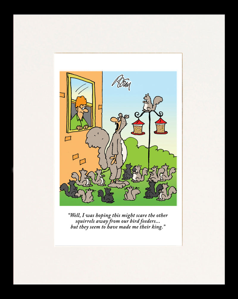 King of the Squirrels Cartoon Print