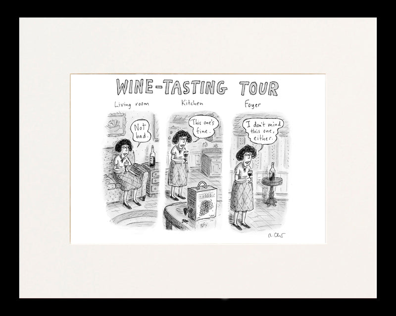 Wine-Tasting Tour Cartoon Print