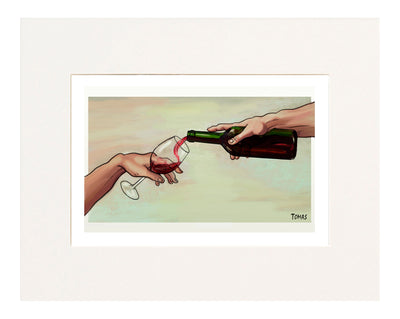 Creation of Red Wine Cartoon Print