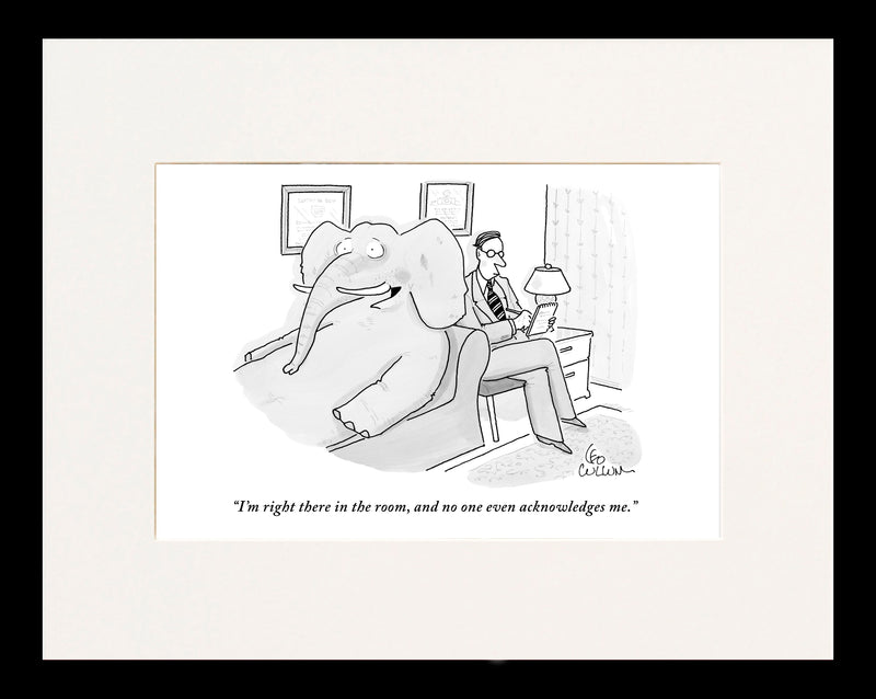 Elephant In the Room Cartoon Print