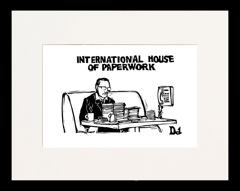 International House of Paperwork Cartoon Print
