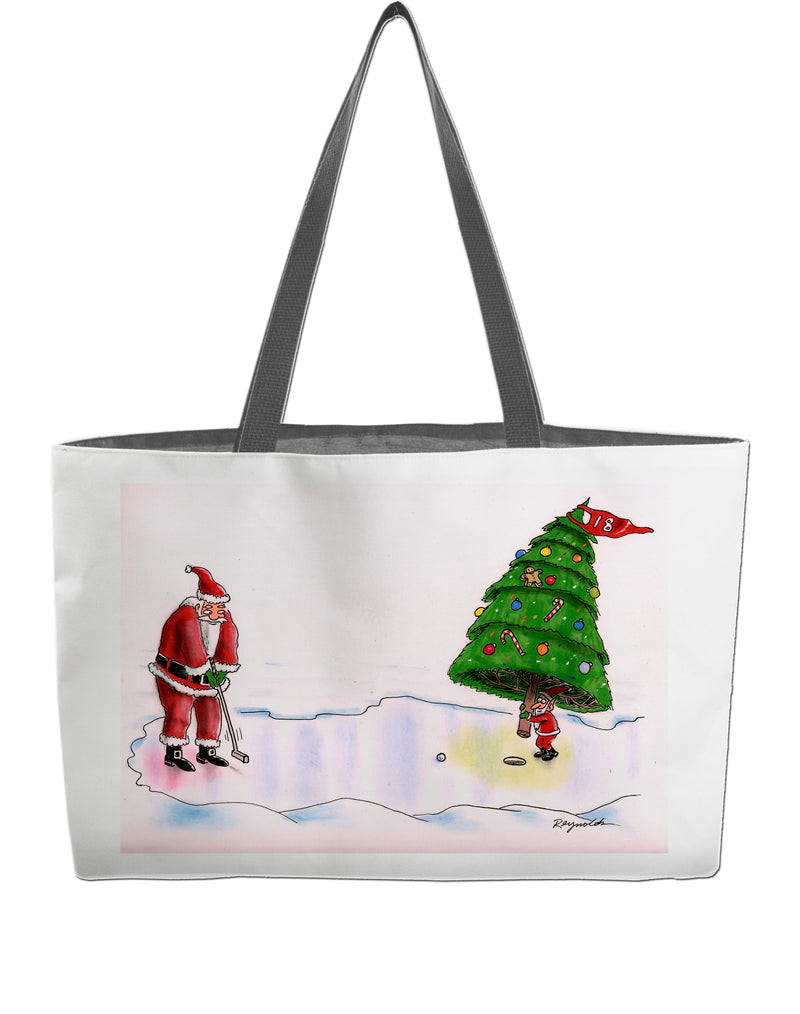 Santa Playing Golf Tote Bag