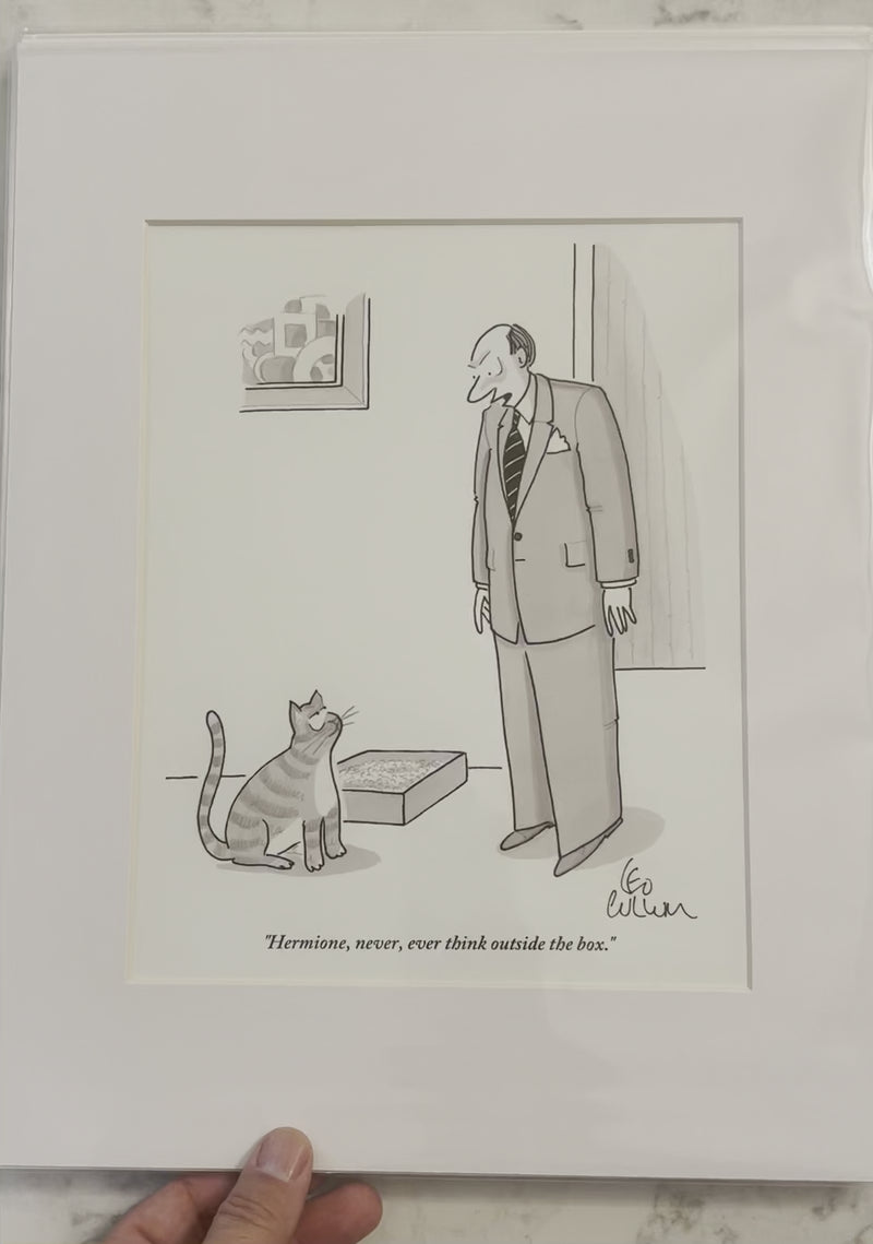 Never Ever Think Outside the Box Personalized Cartoon for Cat Lovers